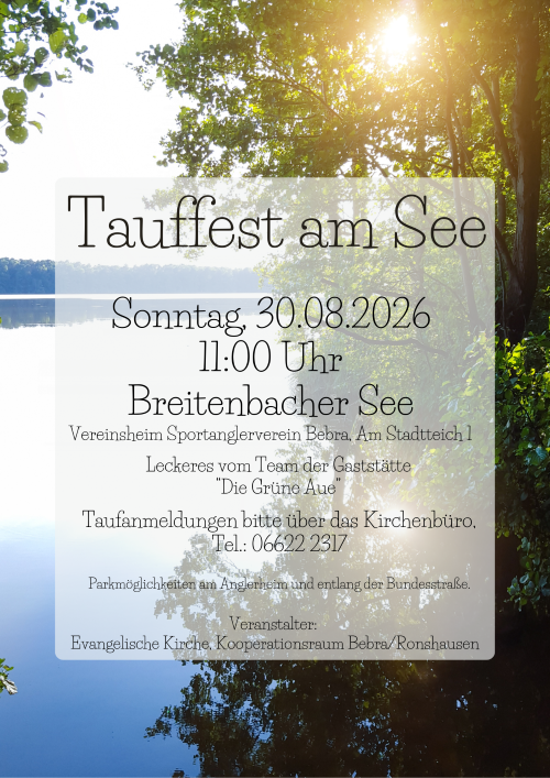 Tauffest am See 30.08.2026 teilen